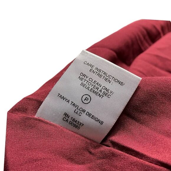 Tanya Taylor Dress WMNS 6 Puff Sleeve V-Neck Laureen Velvet Wrap Midi Festive - Picture 11 of 11